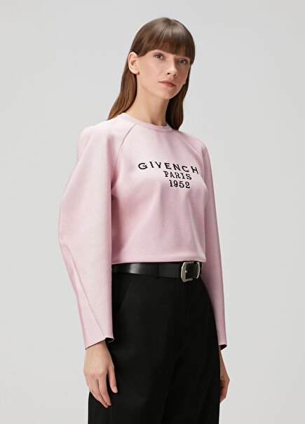 Açık Pembe Logo Jakarlı Kazak