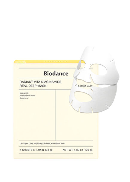 Real Deep Mask Radiant Vita Niacinamide Koyu Leke Karşıtı Parlatıcı Şeffaflaşan 4'lü Maske