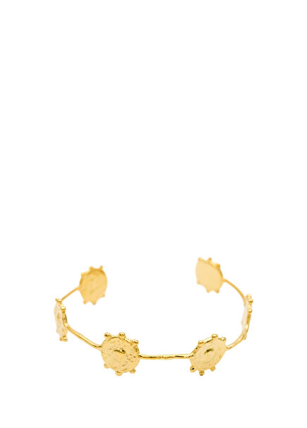 Bohemian Sun Brass 22K Gold Plated Women's Bracelet