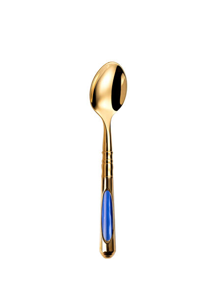 Ceres Of Gold Stainless Steel Blue Dessert Spoon