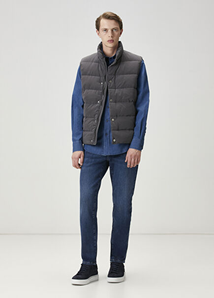 Tapered Fit Koyu Mavi Jean Pantolon