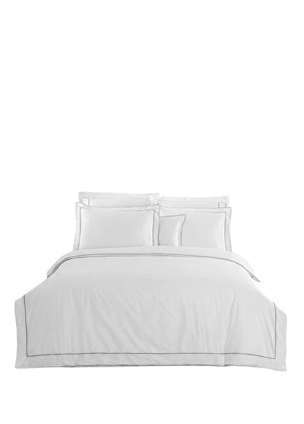 Maison Classy Gray Striped Cotton Satin Double Duvet Cover Set