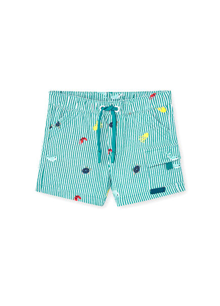 Fish Pattern Sky Blue Boys' Shorts