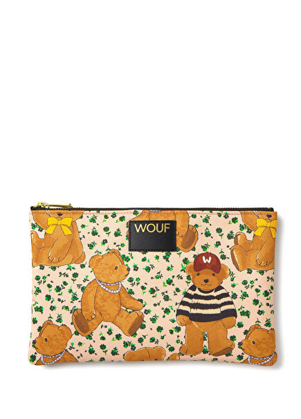 Cute Baskılı Ekstra Büyük Boy Kadın El Portföyü