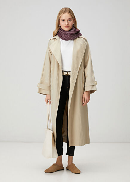 Papertouch Oversize Beige Overcoat