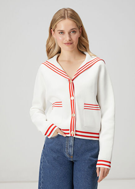 La Dolce Vita Beyaz Triko Ceket