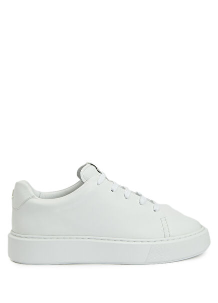 White Women's Leather Sneakers