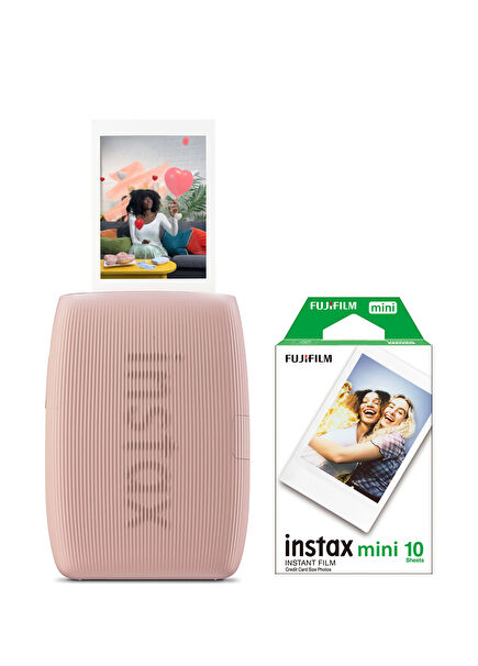 Instax mini Link 3 Pembe Akıllı Telefon Yazıcısı ve 10'lu Mini Film