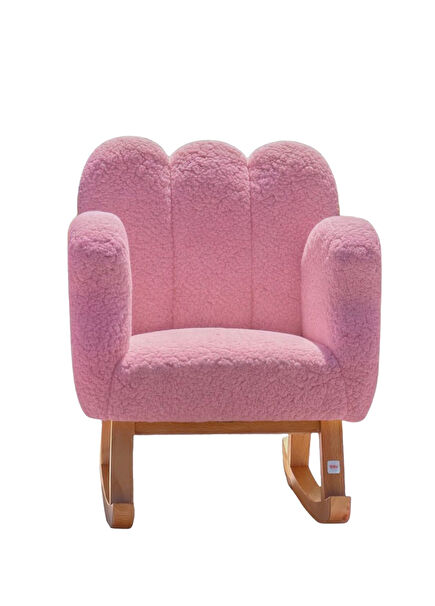 Odin Pembe Ahşap Sallanan Çocuk Koltuğu