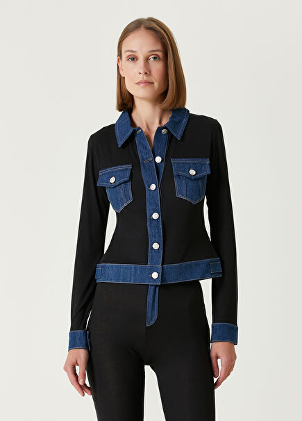 Black Blue Denim Shirt