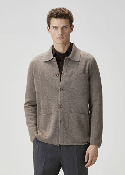 Bej Yün Triko Hırka