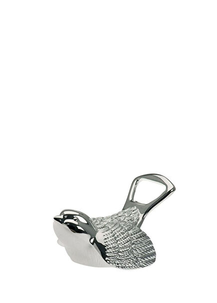 Silver bottle opener with bird figure