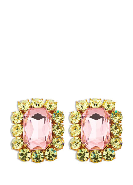 Ninon Square Citrus Jam Rose Macaron Küpe