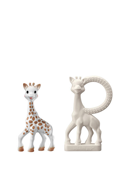 Giraffe Figure Baby Teether + Teething Ring Set