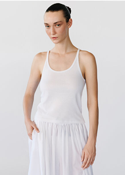 The Simple White Strap Women's Bodysuit