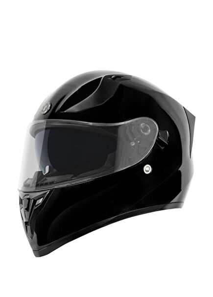 T-15 Siyah Kapalı Unisex Motosiklet Kaskı 