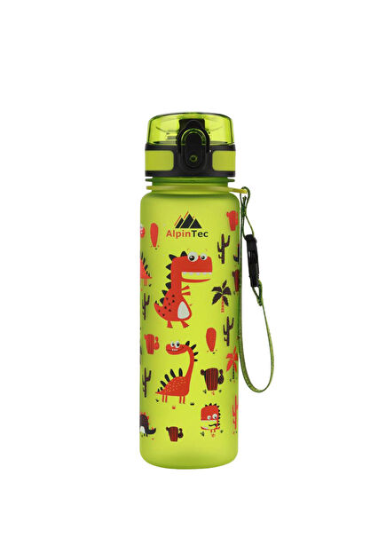Green Tritan Dinosaur Patterned Children's Waterer Flask 500 ml