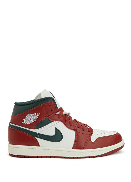 Air Jordan 1 Mid Beyaz Erkek Deri Sneaker