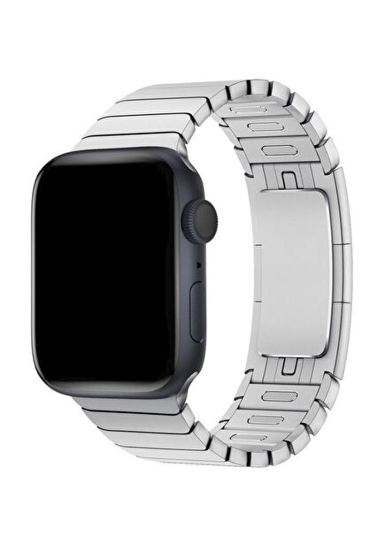 Apple Watch Uyumlu 44/45/46/49 mm Gümüş Bilezik Loop Çelik Kordon