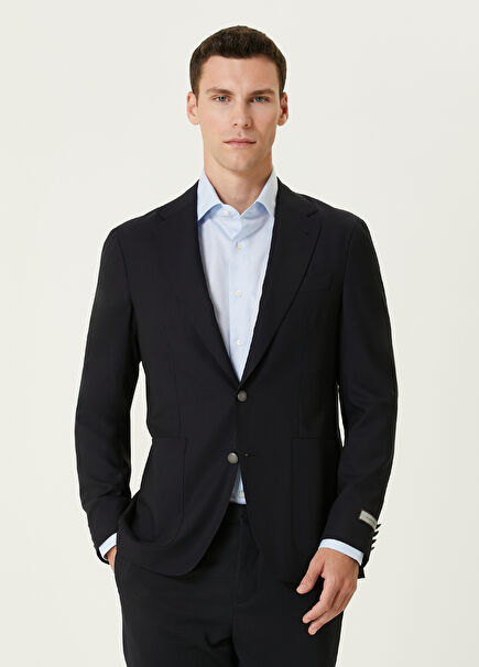 Navy Blue Wool Jacket