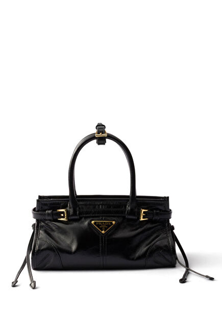 Bonnie Siyah Deri Kadın Mini El Çantası