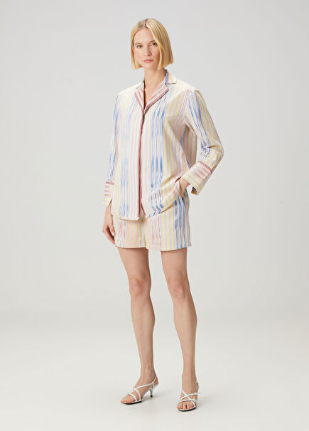 Maci Orange Silk Shorts