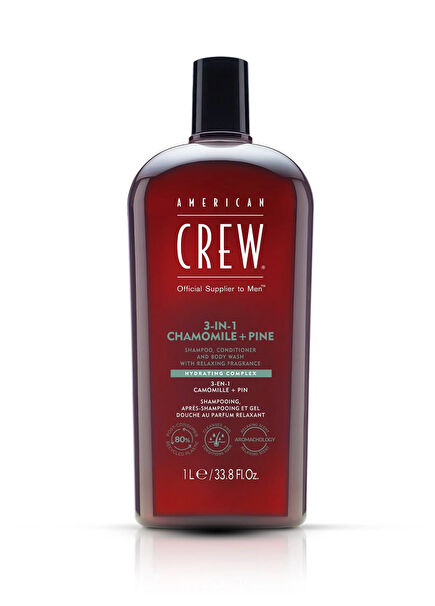 3in1 Chamomile & Pine With Relaxing Fragrance Erkekler İçin 3'ü 1 Arada Arındırıcı Şampuan 1000 ml