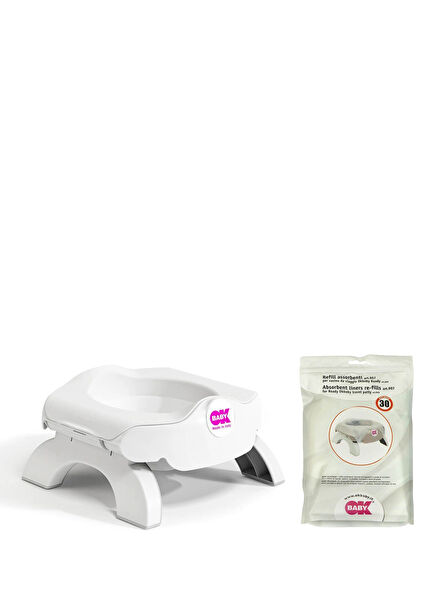 Roady Educational Seat Off White Toilet Seat Adapter and Roady Disposable 30-Piece Rag Baby Bath Set