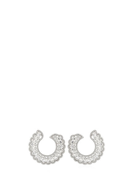 Eden Fantasy Swirl Hoop Women's Silver Earrings