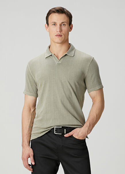 Zion Açık Yeşil Polo Yaka Organik Pamuk T-shirt