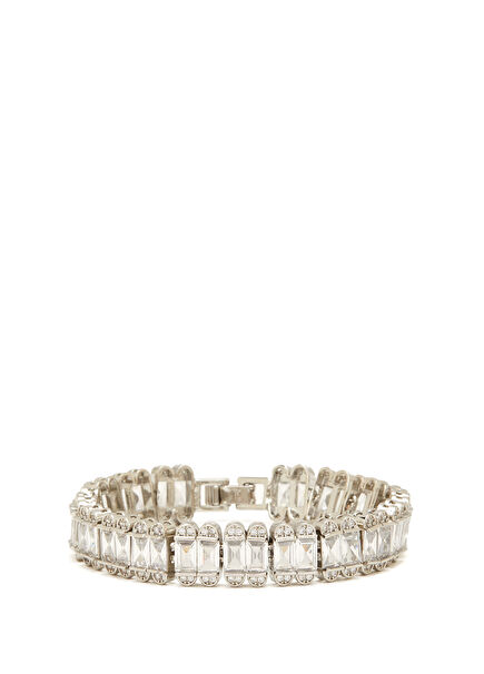 Silver Baguette Stone Women's Bracelet