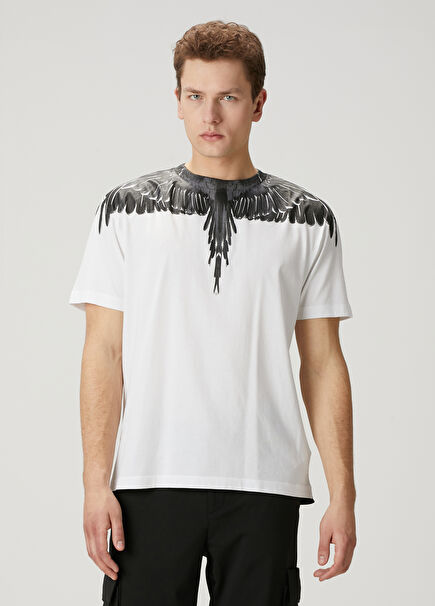 White Collar Wing Printed T-Shirt