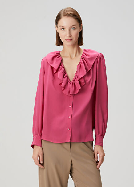 Dark Pink Silk Blouse