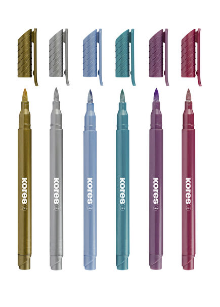 Metallic Style Marker 6-Pack Pen Set