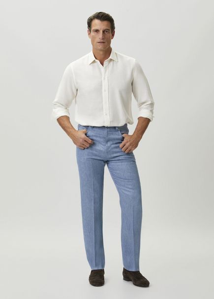 Blue Linen Pants