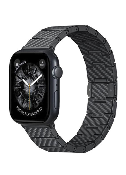 Modern Serisi Apple Watch / Ultra Uyumlu Twill Çelik Karbon Fiber Kordon