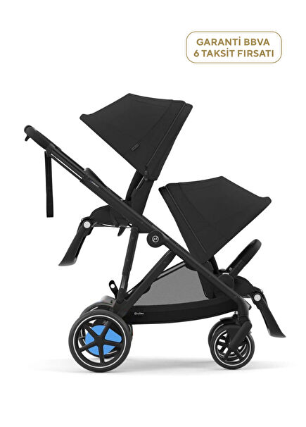 e-Gazelle S Siyah Elektrikli 2 Oturma Üniteli Bebek Arabası