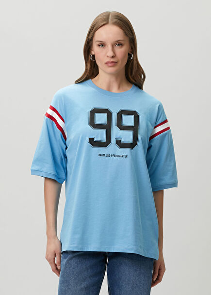 July Blue Printed T-Shirt