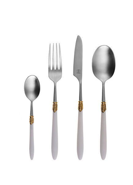 Gaya Exeter Ring Beyaz Çelik 30 Parça Çatal Bıçak Kaşık Seti