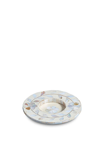 Çiçek Desenli Beyaz Sedef Kakmalı Bardak Altlıkları