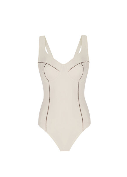 Eyes On You Vanilla Kalın Askılı Kadın Bodysuit