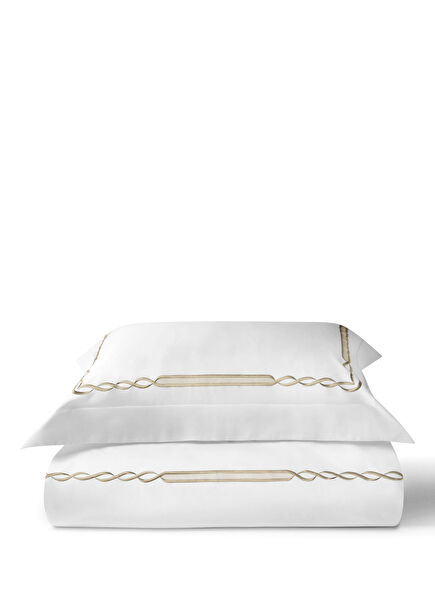 Legame Wheat Embroidered Cotton Satin King Size Duvet Cover Set 240 x 220 cm