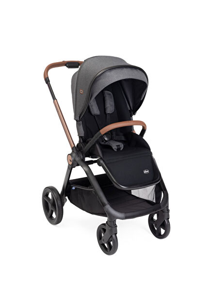 Mysa Black Satin Tek Elle Katlanabilen Çift Yönlü Bebek Arabası 