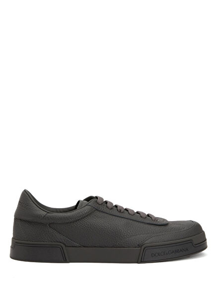 Portofino Black Grey Men's Leather Sneakers