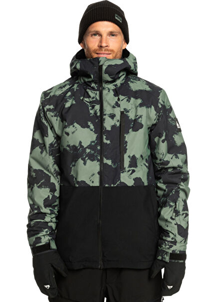 Mission Printed Block Jk Green Men's Ski Snowboard Jacket