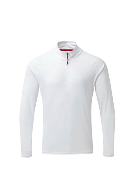 Men's Uv Tec Long Sleeve Zip Tee White Uzun Kollu Erkek Spor Sweatshirt