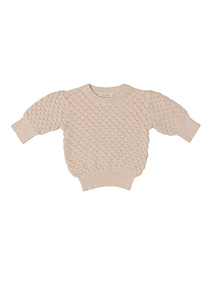 Beige Girls' Knit Sweater