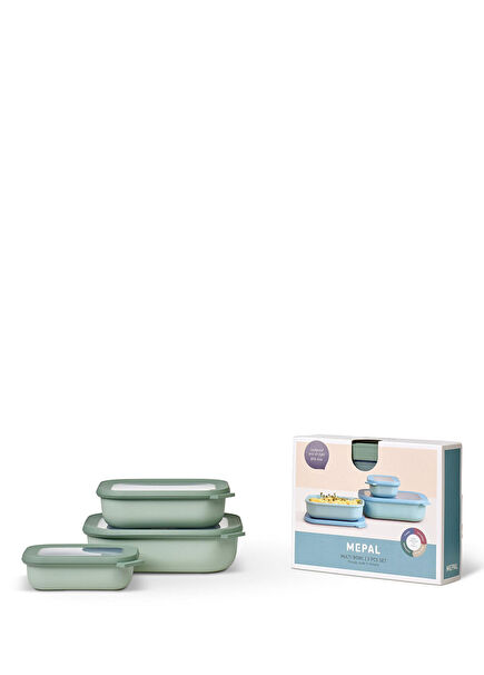 Cirqula Rectangular Mint Green 3-Piece Storage Set