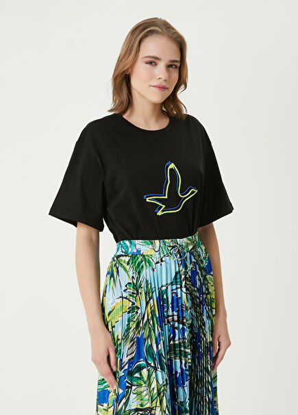 Siyah Logo Baskılı T-shirt