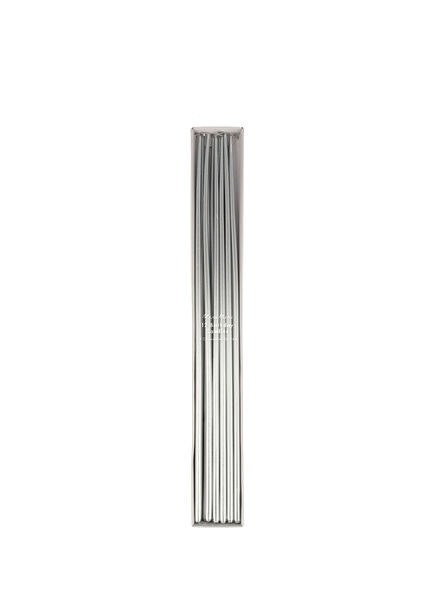 Silver Long 12-Pack Cake Candle